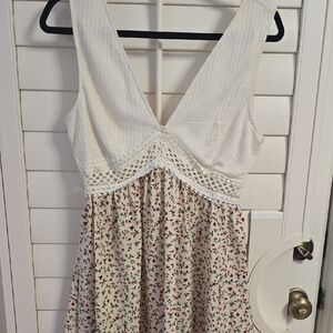 Cupshe White and Floral Backless Dress